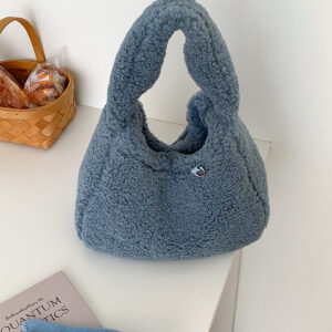 Large Capacity Lamb Handbag For Women – Commute-Friendly, Simple, Chic, And Stylish Teddy Fur Tote Bag