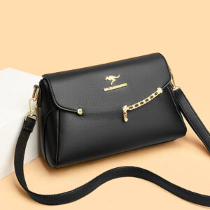 New Style Fashionable All-match Soft Leather Middle-aged Mom Shoulder Large Capacity Small Square Bag Women’s Satchel