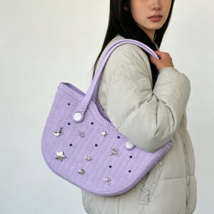 Women’s Large Capacity EVA Tote Practical DIY Perforated Beach Bag