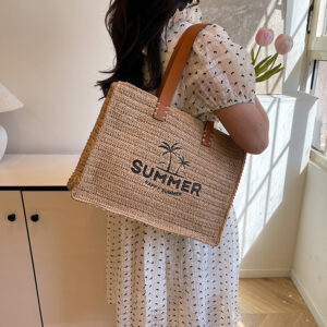 Liht Luxury Woven Tote With Multiple Pockets, Soft & Stylish Handba For Daily Use, Beach In Beie And Khaki Women’s
