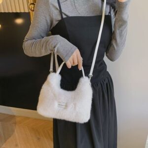 Handbag Women, New Fashionable Crossbody For Autumn And Winter, High-Quality Plush Versatile Shoulder Bag, Handheld Bag