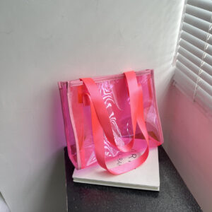 New Fashion Creative Transparent PVC Tote Simple Large Capacity Gift Portable Travel Shoulder Bag Women