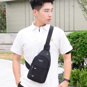 Men’s Mountaineering Cycling One Shoulder Oblique Span Oxford Cloth Breast Outdoor Sports Bag