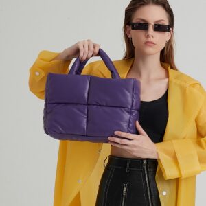 Women’s Down Handbag Filled Cotton Clothing Simple Small Square Soft Autumn And Winter Shoulder Tote Bag