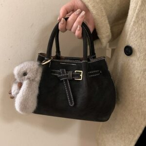 High-End Retro Style Suede Mini Tote For Women Small Handbag Simple Shoulder Crossbody Bag New Fashion