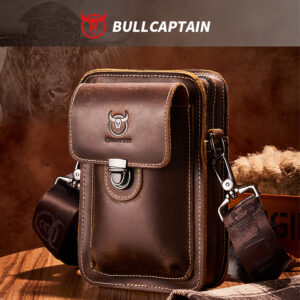 Men’s Genuine Leather Crossbody Phone Waist – Light Luxury Business Casual Chest Bag With Anti-Theft Design, Head Grain