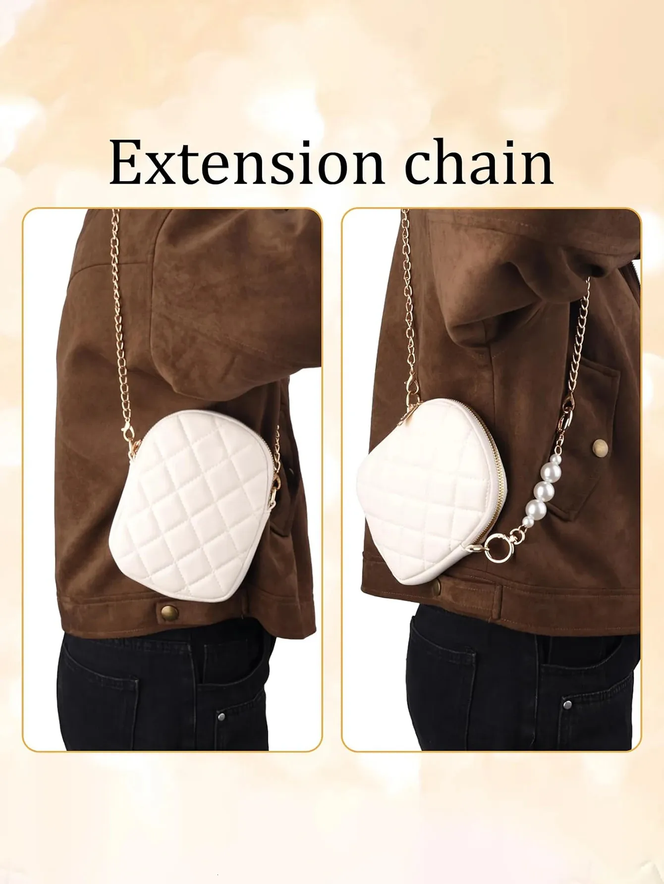 PCS 3 Styles Pearl Bead Charms Bag Fashion Extender Chain Purse Strap 250728 - Image 4