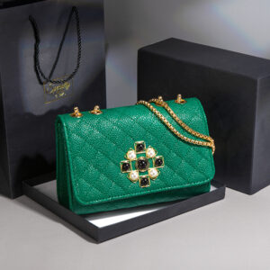 Elegant Mini Square Bag With Lock Closure & Chain Strap – Fashionable Crossbody Purse For Women, Versatile PU Handbag In