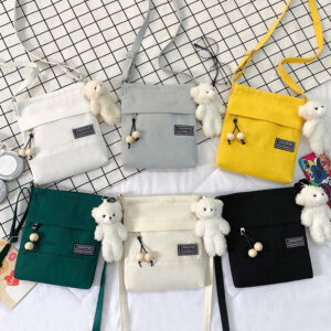 2026 New Mini Canvas For Women Cute Crossbody Coin Purse Phone Ins Versatile Student Shoulder Bag