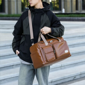 Travel Large Capacity Business Trip Portable Storage Independent Shoe Compartment Sports Fitness Pu Short-distance