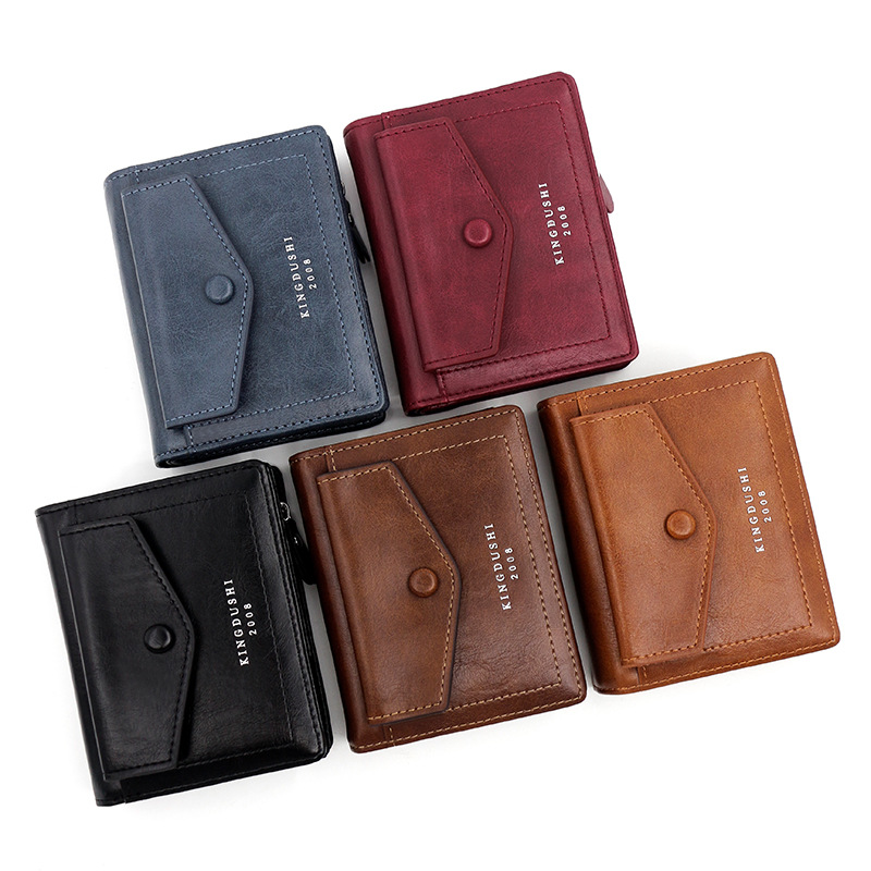 Korean Style Casual Men's Short Vertical Multi-Card Slot Business Zipper Key Wallet Mini Coin Purse - Image 2