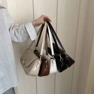 Fashionable Design, Versatile Stylish Shoulder And Crossbody 2026 New Trendy Women’s Bag, Solid Color Vintage Lock Clasp