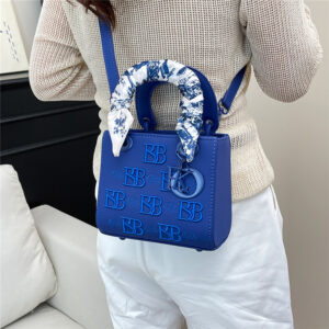 Lady Style Handbag Heavy Embroidered Silk Scarf Shoulder/Crossbody Women’s Bag Multi-Compartment Zipper PU Leather