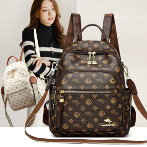 Bags New Women’s Backpack Soft Leather Mommy Travel Bag Large Capacity