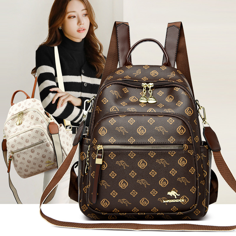 Bags New Women's Backpack Soft Leather Mommy Travel Bag Large Capacity