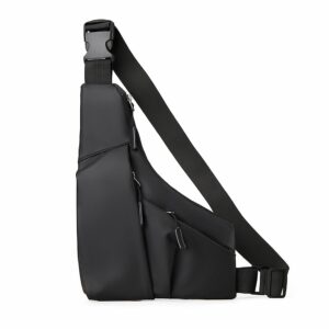Fashionable New Anti-theft Close Fitting Gun Triangle Leather Men’s Left And Right Crossbody Casual Chest Bag
