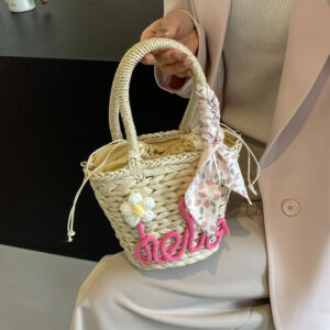 Handwoven Bucket For Women 2026 Spring Summer New Fashion Single Shoulder Bag High-end Casual Straw Handbag