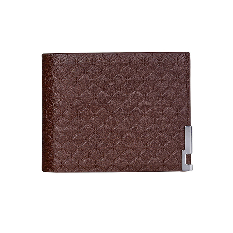 Multi-Card Slot Business Short Plaid Horizontal Coin Purse Zipper Wallet Men's Card Holder - Image 7