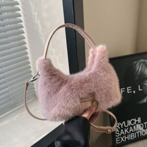 Handbag Women, New Fashionable Crossbody For Autumn And Winter, High-Quality Plush Versatile Shoulder Bag, Handheld Bag