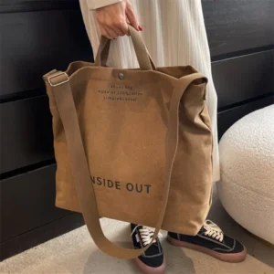 High Quality Women Canvas Shoulder Shopping Bags Students Book Bag Cotton Cloth Handbags Large Tote For Girls Wallet