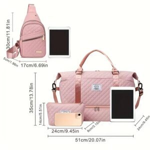 3-Piece Travel Luggage Set – Diamond Quilted Carry-On Bags With Detachable Organizers