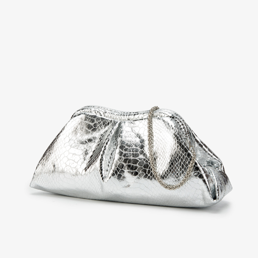 Snake Pattern Chain Shoulder Cloud Clip E Commerce Women's Evening Clutch Bag - Image 9
