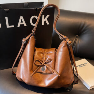 Vintage Single Shoulder High-End Fashion Commuter Crossbody Ballet Style Bowknot Women’s Versatile Underarm Bag