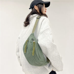 2026 New Chest Single Shoulder Personality Simple Women Casual Corduroy Waist Lazy Style Crossbody Bag