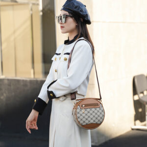 High-Quality Bucket Round Handheld Cylinder Women’s Fashion Small Vintage Floral Shoulder Crossbody Bag