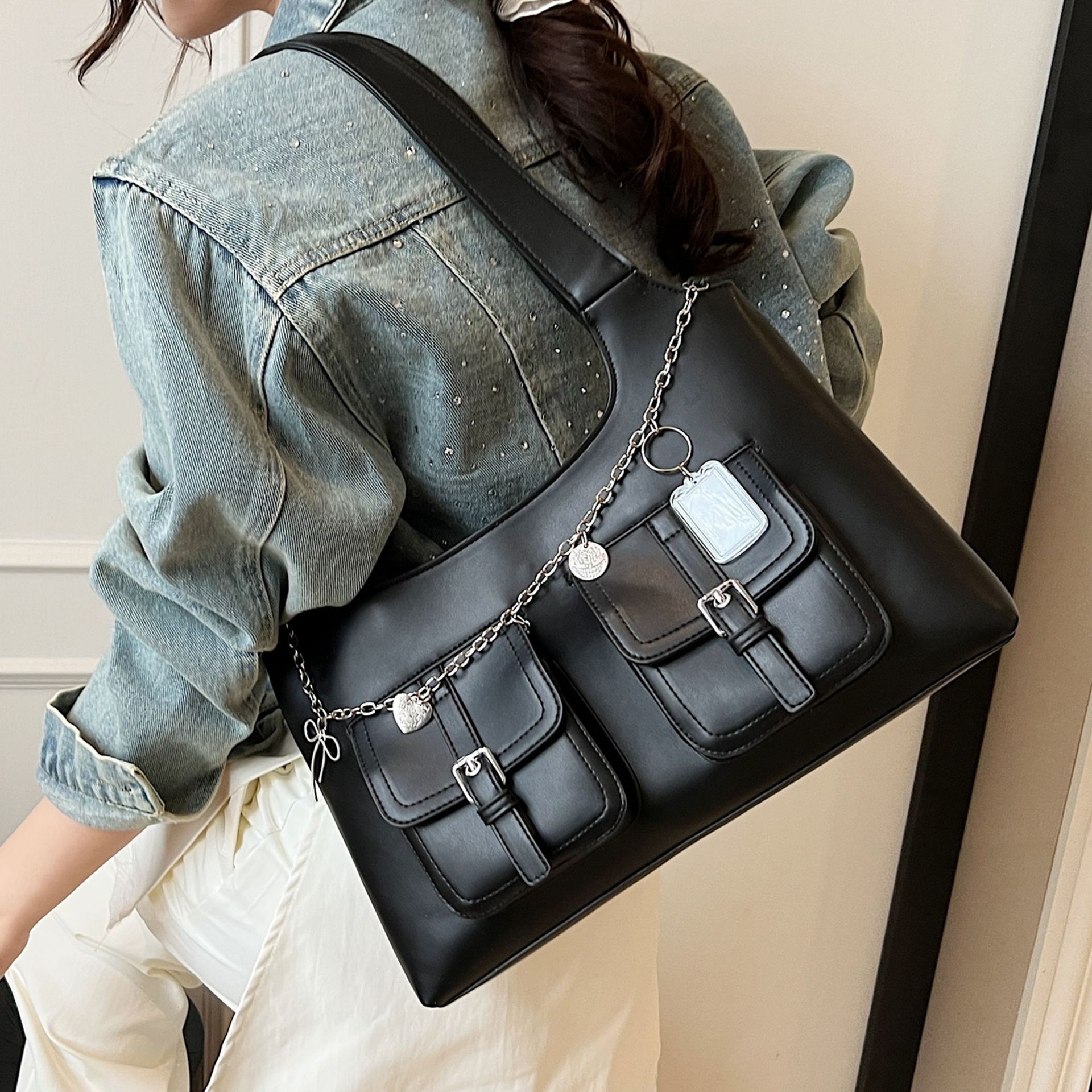 Women's Bags New Style Going Out Chain Motorcycle Trend All Match Hobo Bag Handbag - Image 2