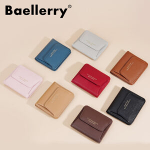 baellerry Women’s Slim Wallet Snap Closure – Compact Holder For Everyday Use, Lightweight PU Purse With Multiple Card