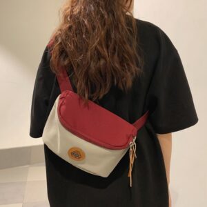 Chest women ins small simple color matching student waist fashion street shoulder niche trendy brand messenger bag