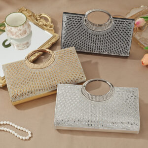 New Shiny Rhinestone Evening Wedding High-end Bridesmaid Clutch Party Gathering Elegant Socialite Small Square Bag