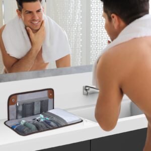 Men’s travel waterproof bathroom roll storage bag, used for shaving set, toiletries accessories