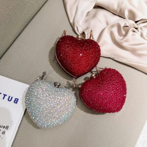2026 New Heart-Shaped Rhinestone Crossbody For Women Mini Acrylic Evening Elegant Single Shoulder Handbag Makeup Bag