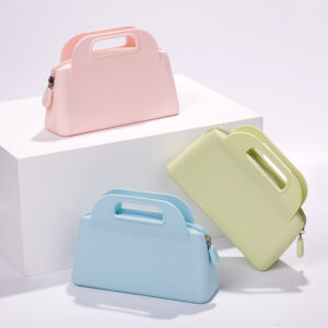 New Women’s Handbag With Waterproof Zipper Silicone Makeup Bag Clutch Trendy Versatile Fashionable Texture