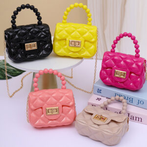 2026 New Women’s Shoulder Fashion Pearl Chain Crossbody Handbag Mini Jelly Bag