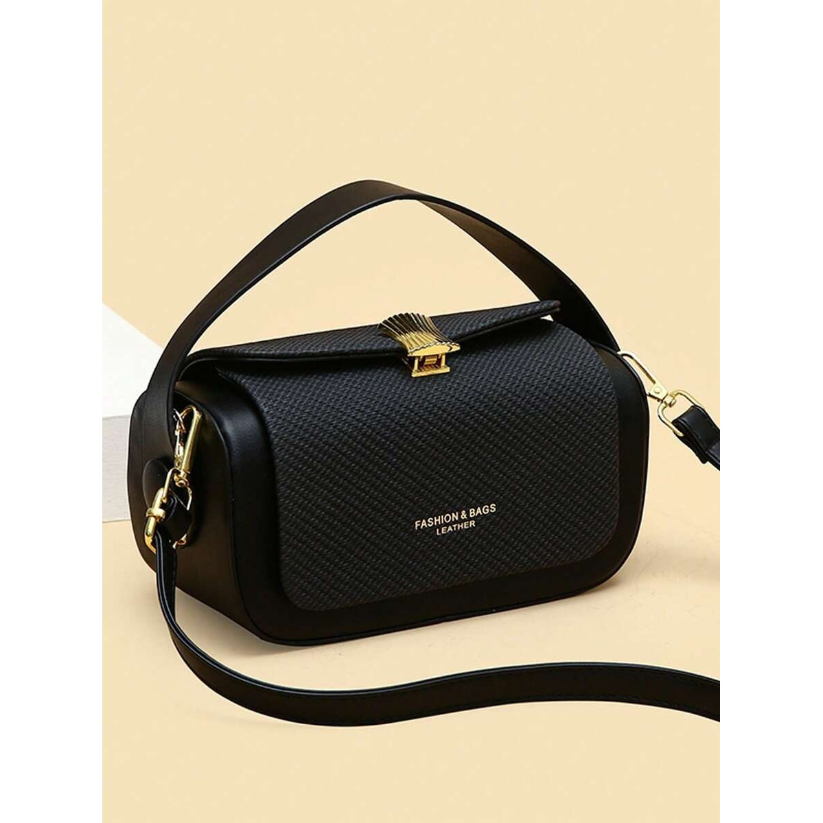 Vintage Weave Barrel Handbag Ladies Luxury Lock Design Daily Crossbody Purse - Image 8