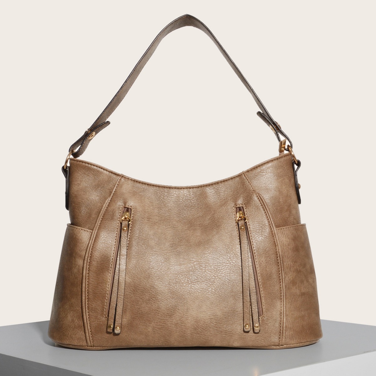 High Quality Vintage Tote With Double Zippers And Tassels, Handbag, Shoulder Bag, Women's Bag