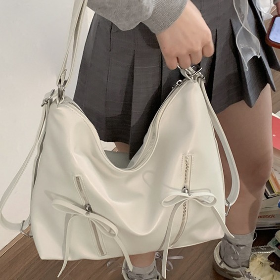 Bowknot Backpack For Women 2026 New Fashion Korean Tote Large Capacity Shoulder Bag - Image 3