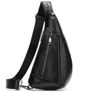 Fashionable Casual Versatile Chest Bag, Cowhide Single Shoulder Crossbody Men’s Bag