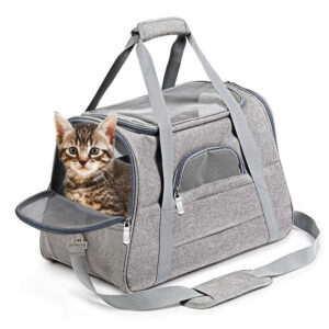 Portable Pet Carrier Bag Breathable Mesh For Small Cats And Dogs, Lightweight Travel Tote With Soft Padded Mat, Handheld