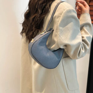 Underarm Casual For Women 2026 New Summer Fashionable Solid Color Stone Pattern Single Shoulder Handbag Dumpling Bag