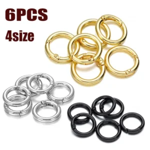 6Pcslot Gate O Ring Buckle Metal Clasps Ciner Snap Hook Spring Keyring DIY Bag Luggage Jewelry Accessories 250911
