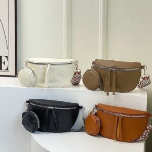 Casual Solid Color Commuting 2026 New Spring Summer Simple Stylish Street Fashion Crossbody Chest Travel Waist Bag