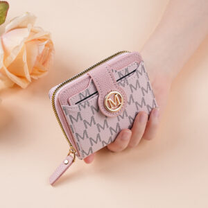 Printed Letter Zip Coin Purse – Compact 3-Fold Wallet With Macaron Colors & Stylish Design