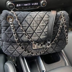 Chic Denim Quilted Chain Crossbody Women – Stylish Shoulder & Underarm Bag With Spacious Design, Perfect For Everyday
