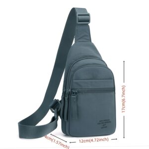 Wrinkle Nylon Anti-theft Chest Crossbody Bag Multi Pocket Lightweight Unisex Outdoor Running Travel Casual Shoulder