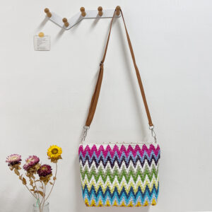 High-Quality Lightweight Luxury French Style Trendy Fashion Woven Eco-Friendly Paper Straw Shoulder Tote Bag