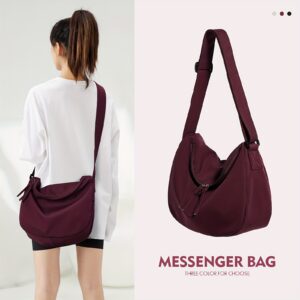 Waterproof Nylon Women Hobo Crossbody Bag Tassel Zipper Casual Everyday Shoulder Sling Purse